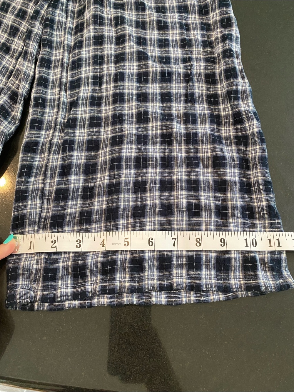 Hollister Navy White Plaid Romper Flare Wide Leg Soft Comfy Lightweight Size L - Picture 9 of 12